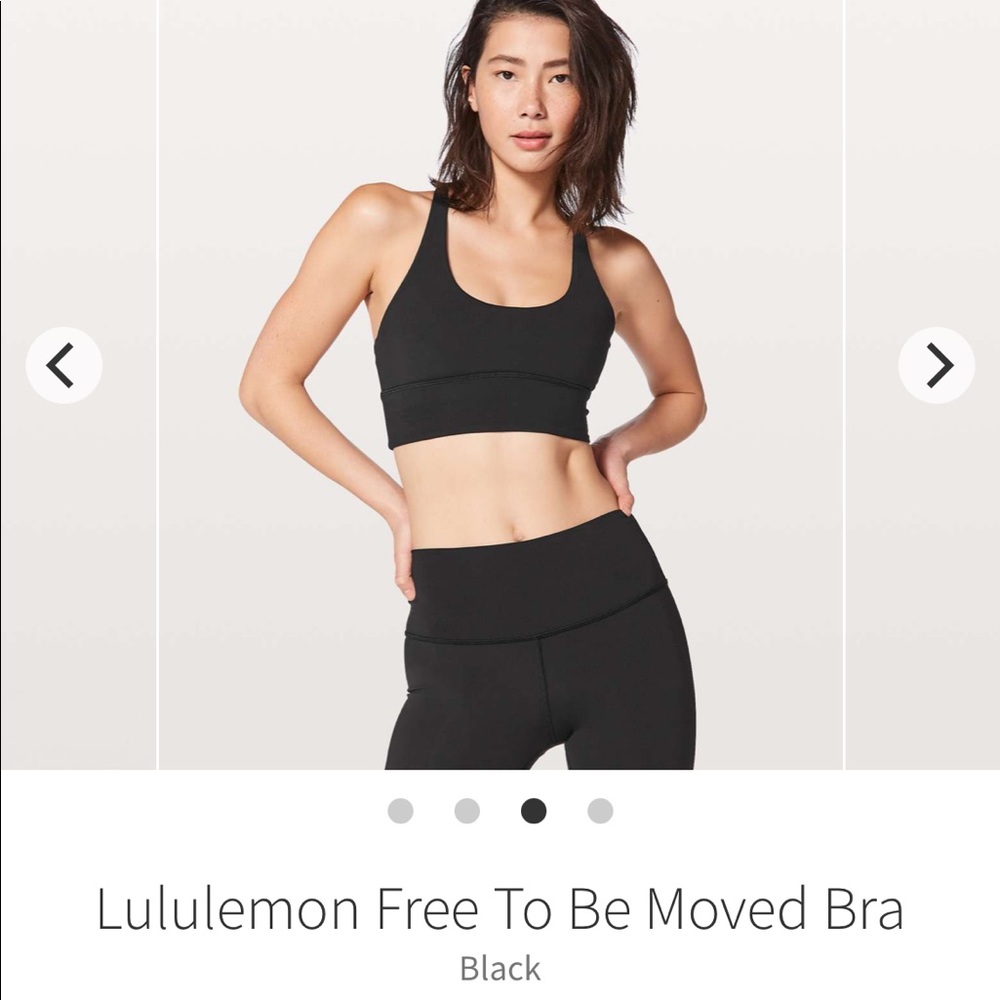 Lululemon free to be moved long line bra black 8